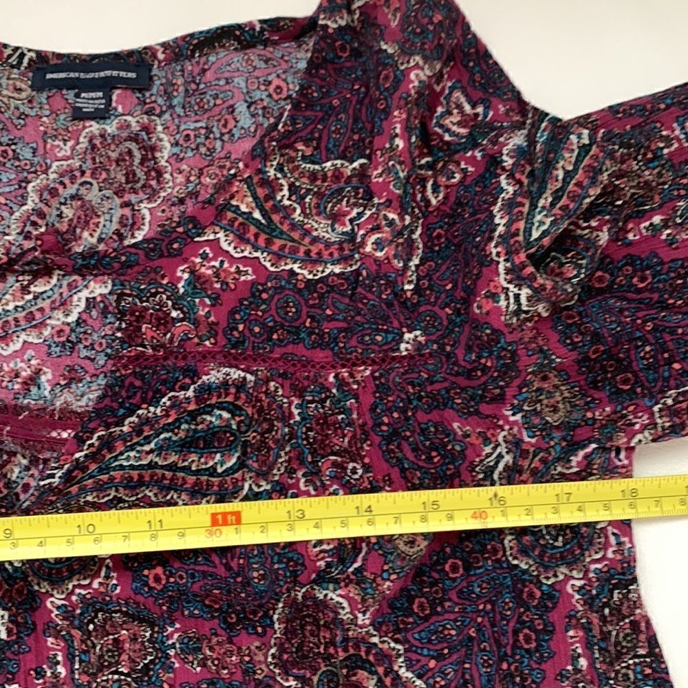 American Eagle Keyhole Paisley Mini Dress Size M - Picture 4 of 12